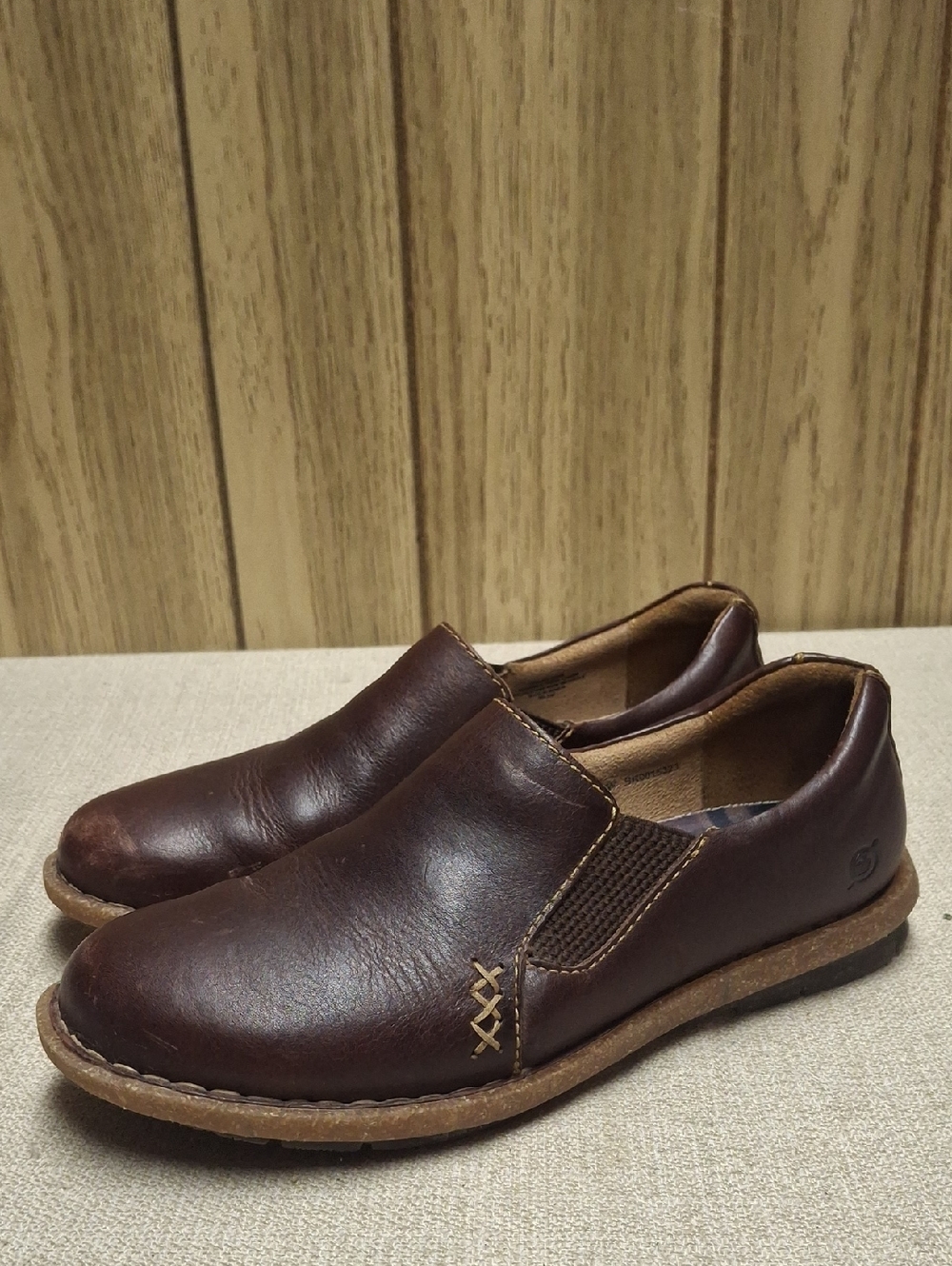 Born Womens Tropi Slip On Brown Leather Beach Pool Summer Shoes Size 8.5